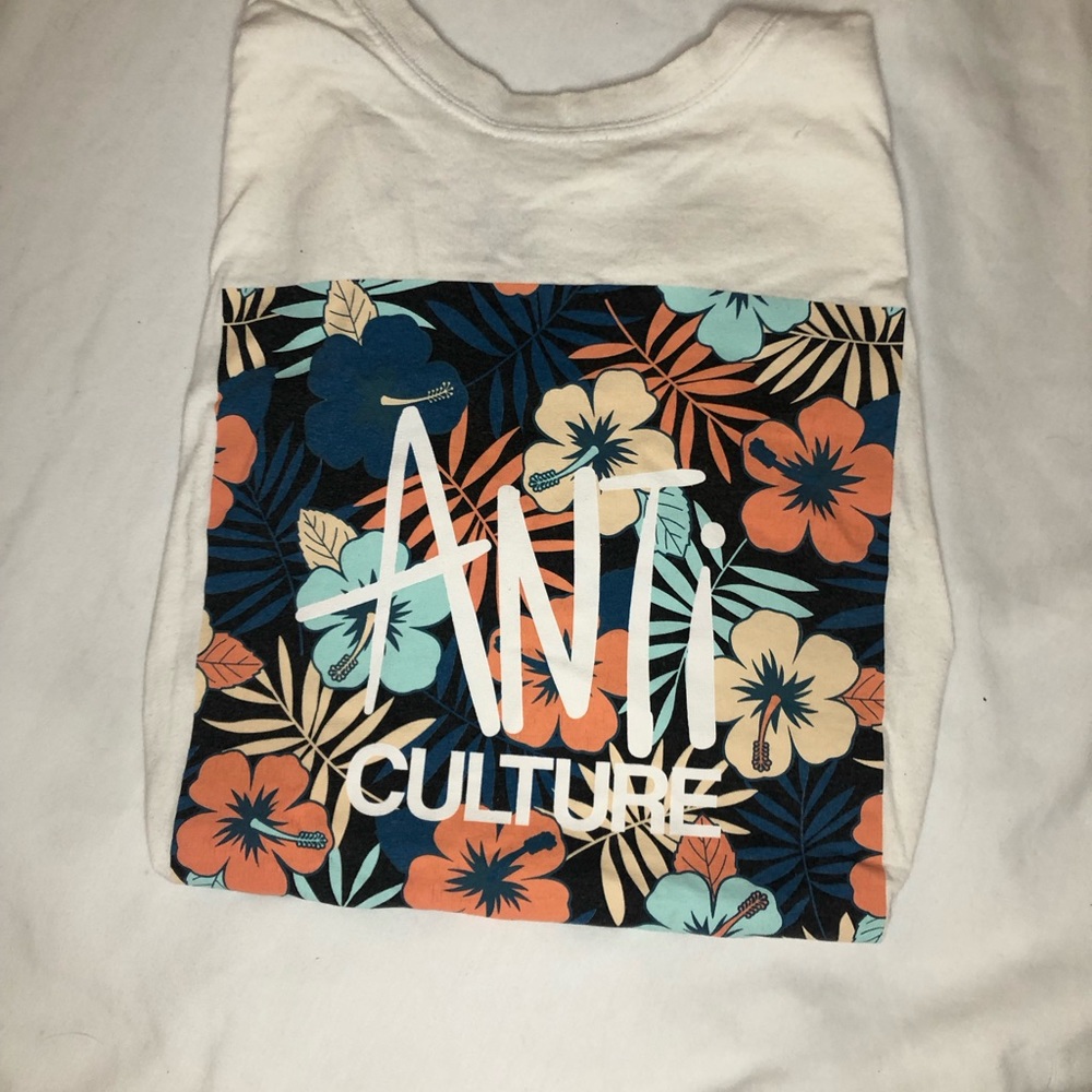 2/$15 Anti-Culture Hawaiian T-Shirt, Size Large